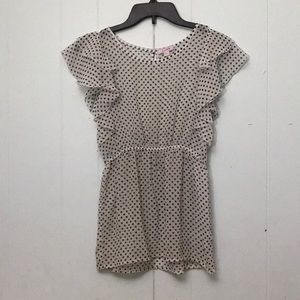 Sheer polka Dot Grane Sz L Girls Fancy Blouse